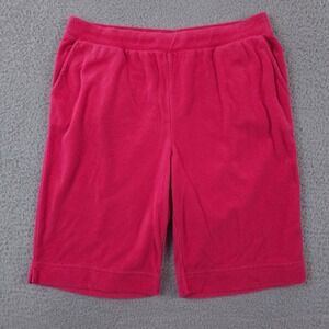 Weekends by Chicos Short Womens 1 US M Pink Terry Bermuda Pull On Casual FLAW